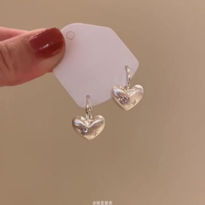 Earring Drop CZ Heart