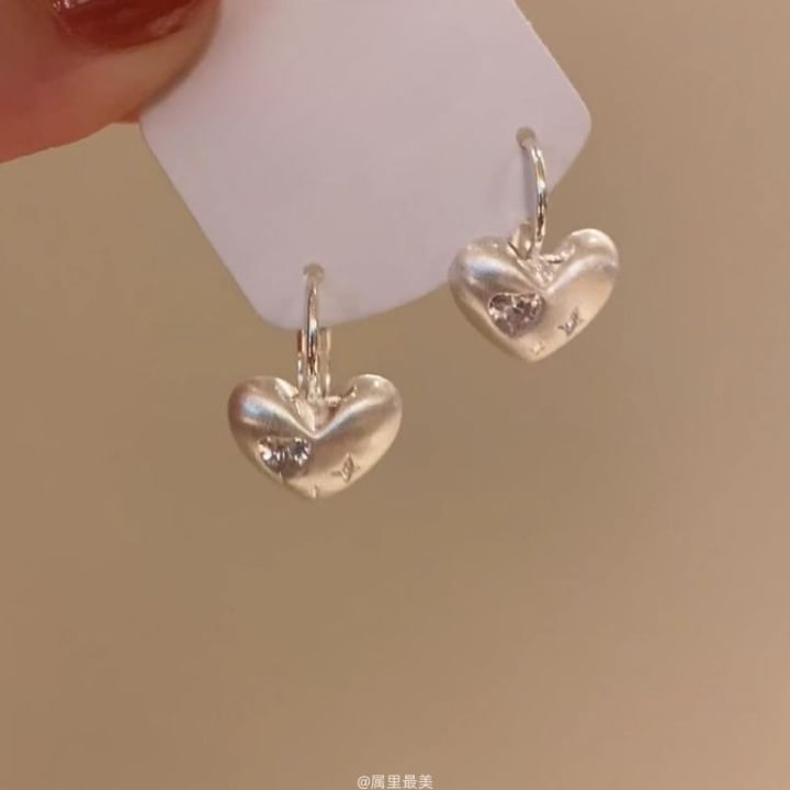 Earring Drop CZ Heart
