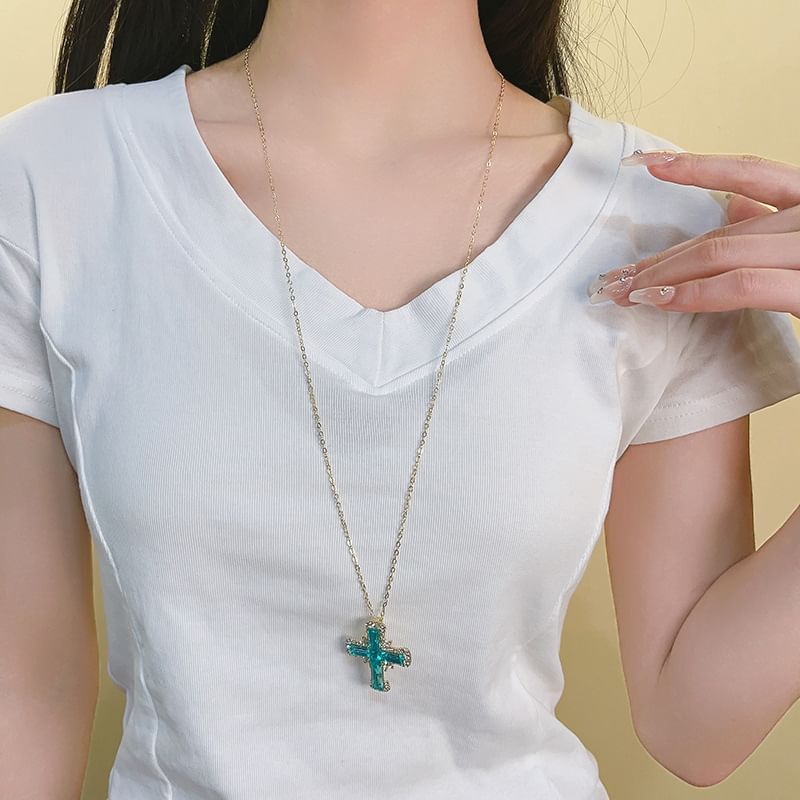 Necklace Alloy Cross Chain Pendant