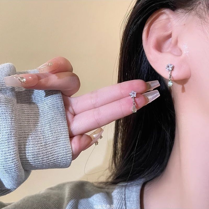 Star Drop CZ Earring