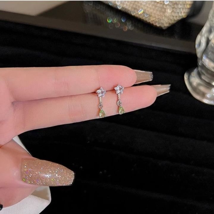 Star Drop CZ Earring