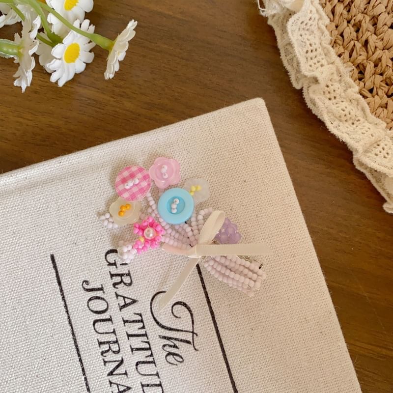 Clip Flower Bow Hair Bead