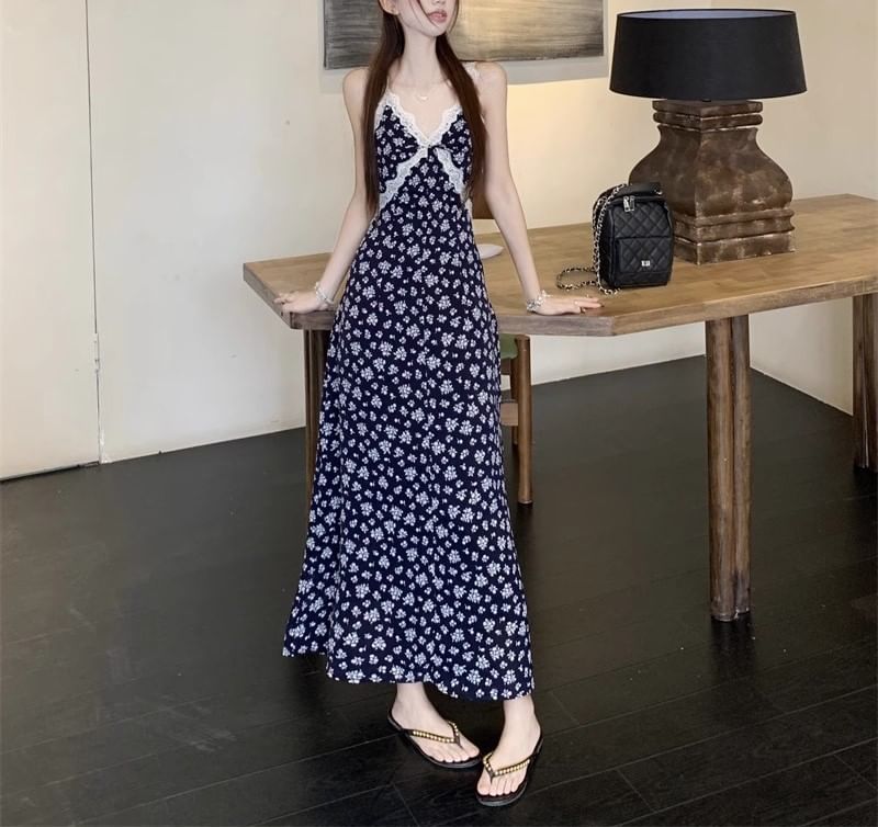 Dress / Maxi Print A-Line V-Neck Floral Cardigan Sleeveless