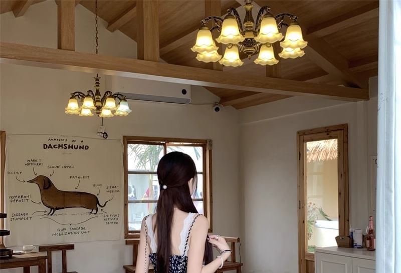 Dress / Maxi Print A-Line V-Neck Floral Cardigan Sleeveless