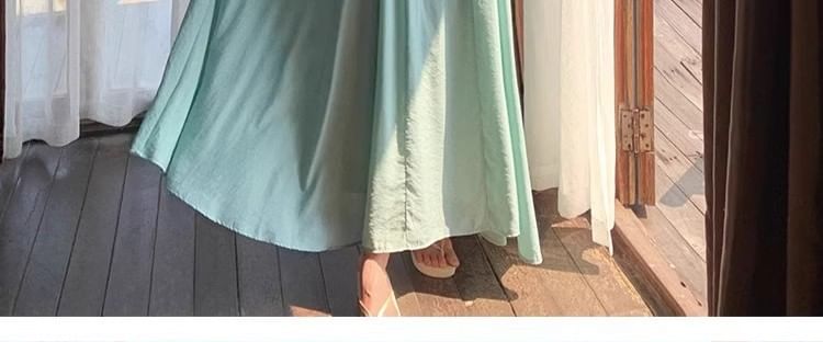 Floral Maxi Strap Spaghetti Accent A-Line Dress