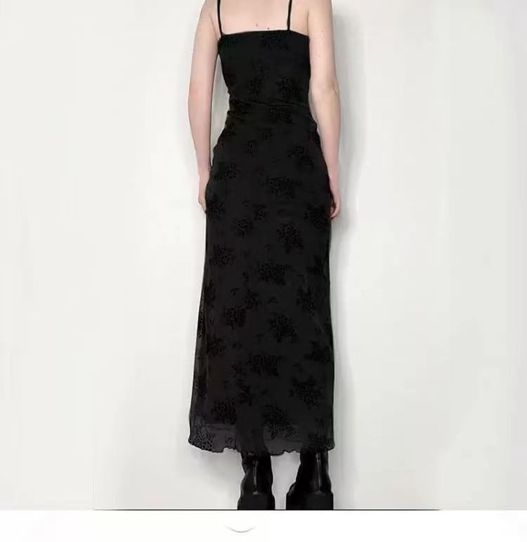 Dress Lace Maxi Spaghetti A-Line Strap