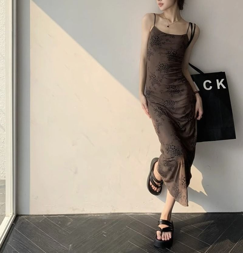 Dress Lace Maxi Spaghetti A-Line Strap