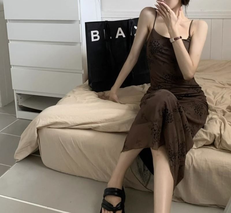 Dress Lace Maxi Spaghetti A-Line Strap