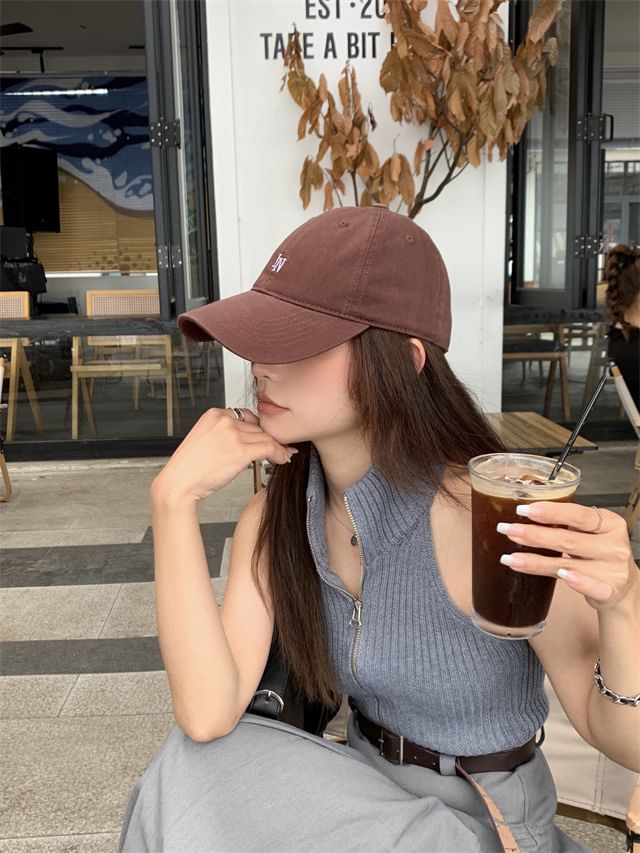 Lettering Embroidered Cap Baseball