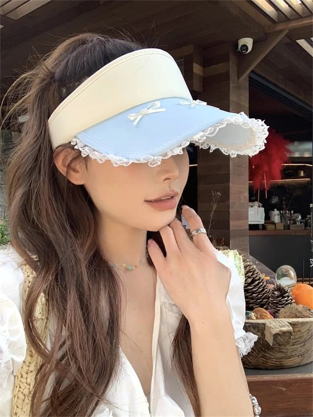 Visor Lace Sun Bow Trim