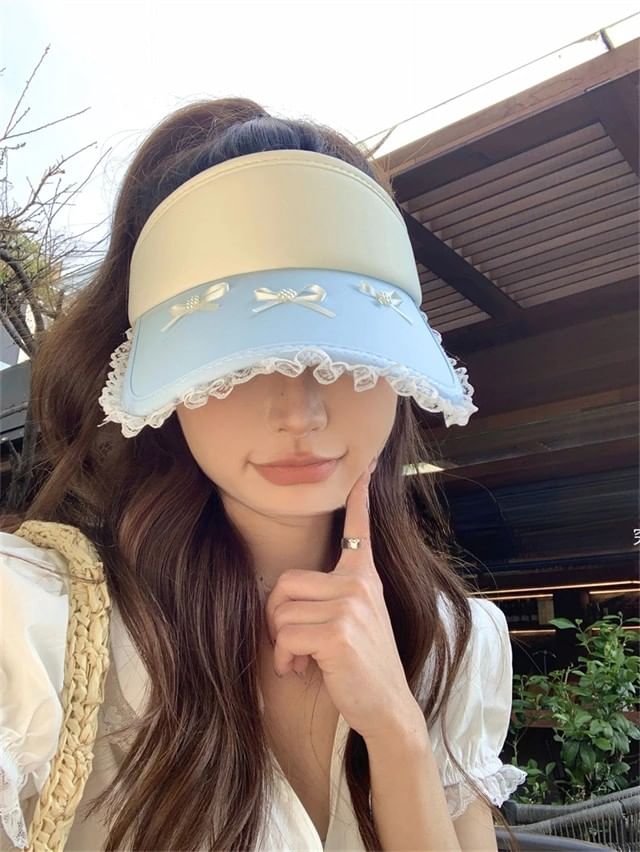 Visor Lace Sun Bow Trim