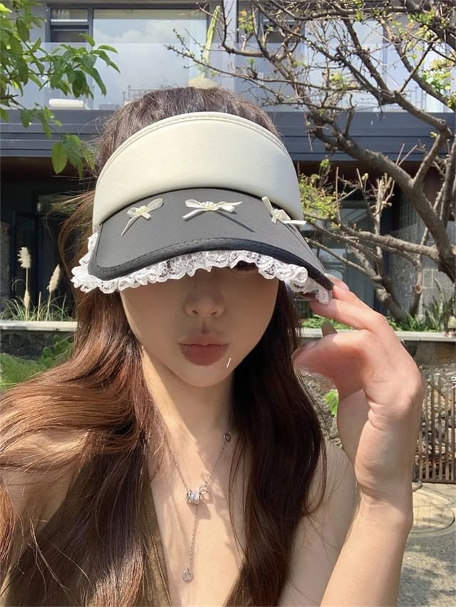 Visor Lace Sun Bow Trim