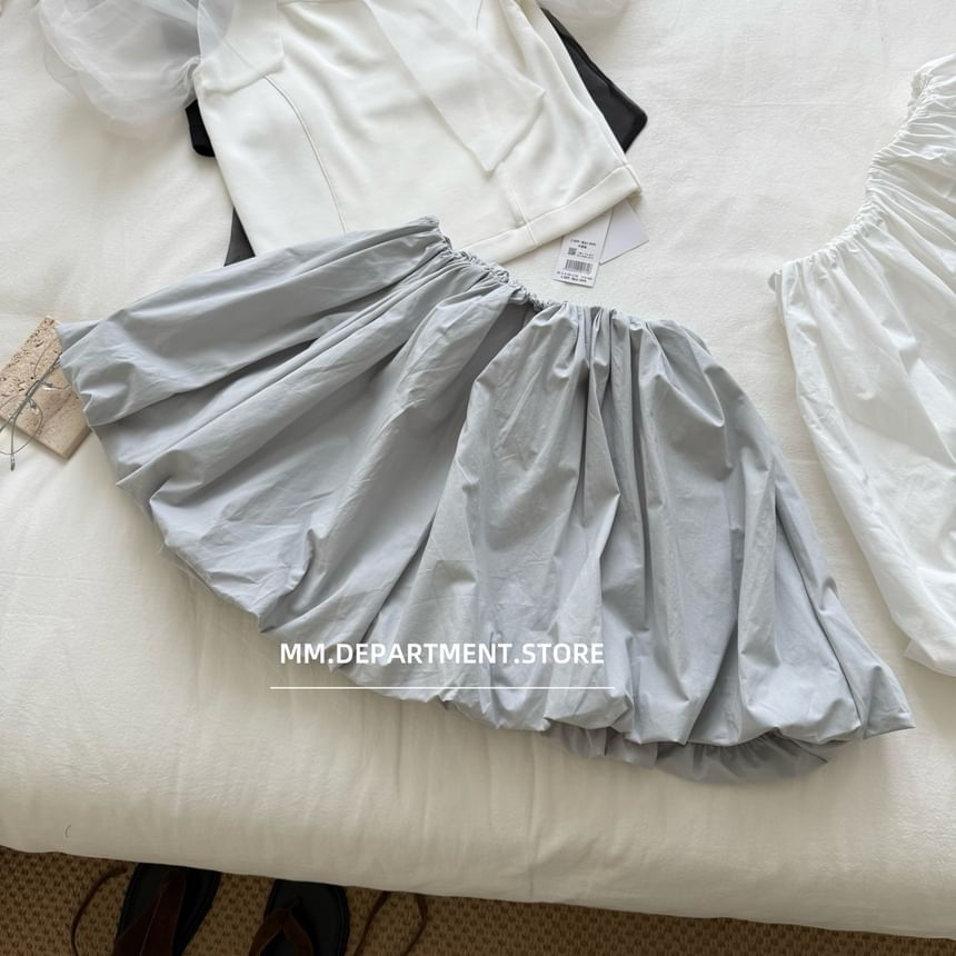 High A-Line Skirt Rise Plain Mini