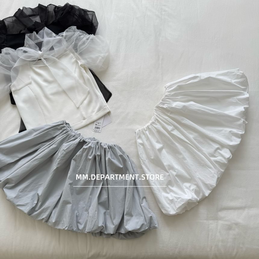 High A-Line Skirt Rise Plain Mini