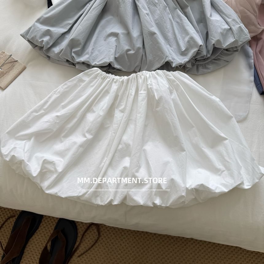 High A-Line Skirt Rise Plain Mini