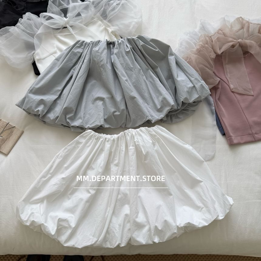 High A-Line Skirt Rise Plain Mini