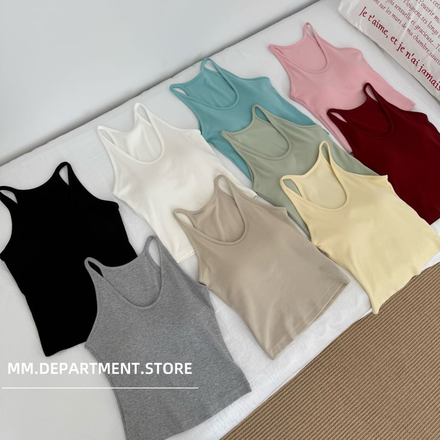 Scoop Top Neck Tank Plain Knit