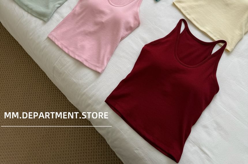 Scoop Top Neck Tank Plain Knit