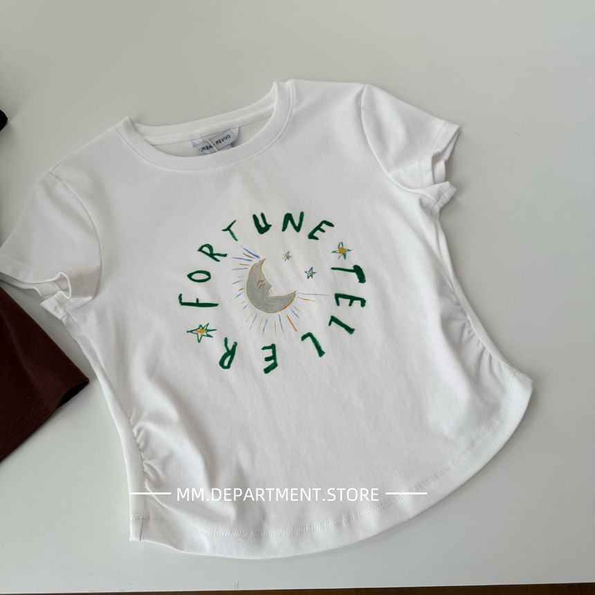 Crop T-Shirt Lettering Short-Sleeve Crewneck