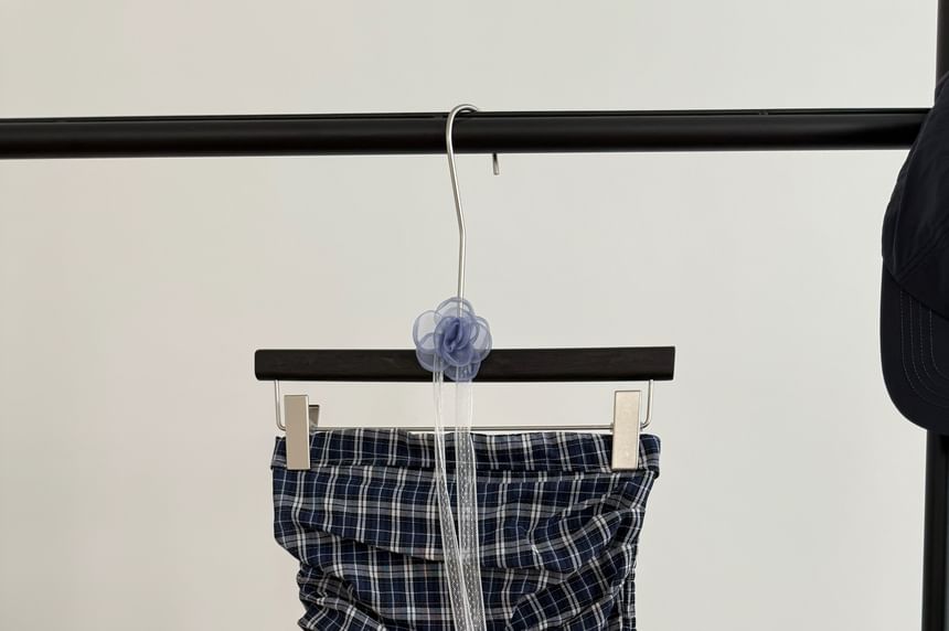 Top Strapless Flowy Plaid