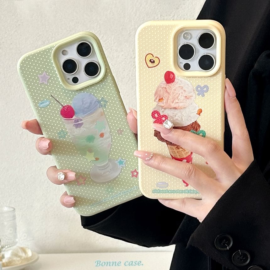 Cream Print Case Ice Phone