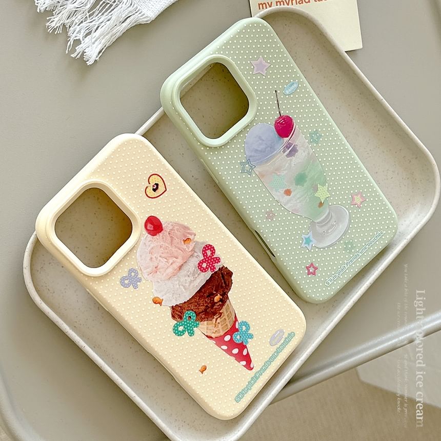 Cream Print Case Ice Phone