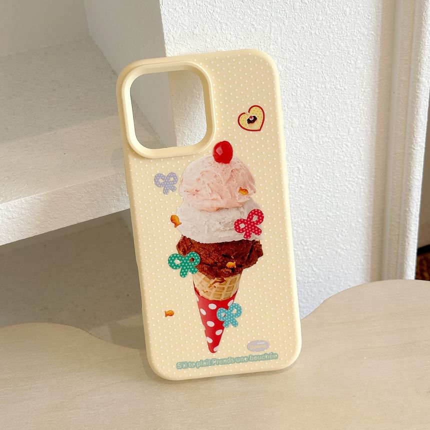 Cream Print Case Ice Phone