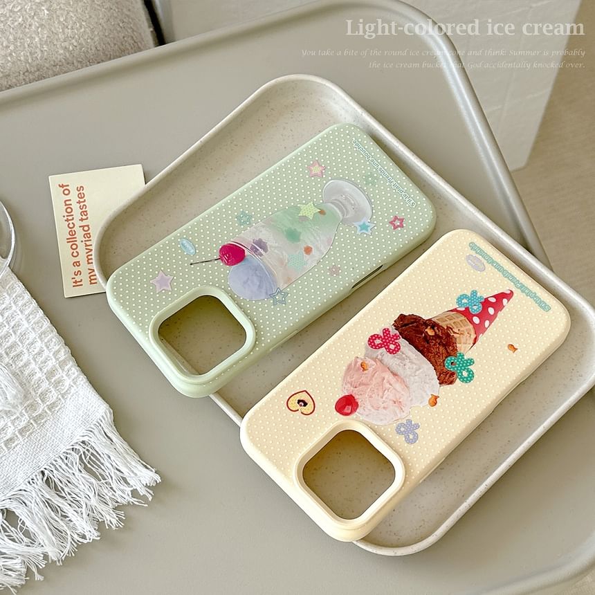 Cream Print Case Ice Phone
