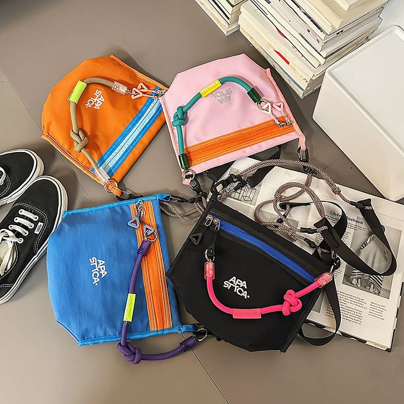 Lettering Bag Strap Crossbody Rope