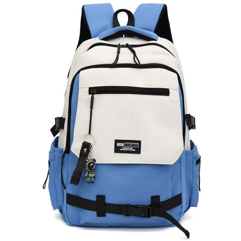 / Bag Charm Lettering Backpack Set Flap