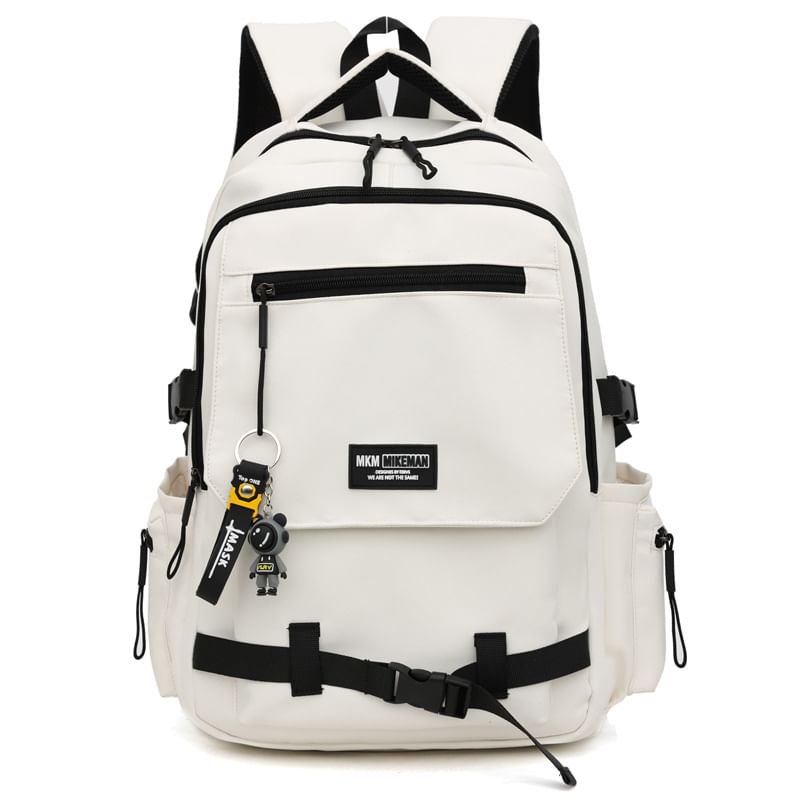 / Bag Charm Lettering Backpack Set Flap