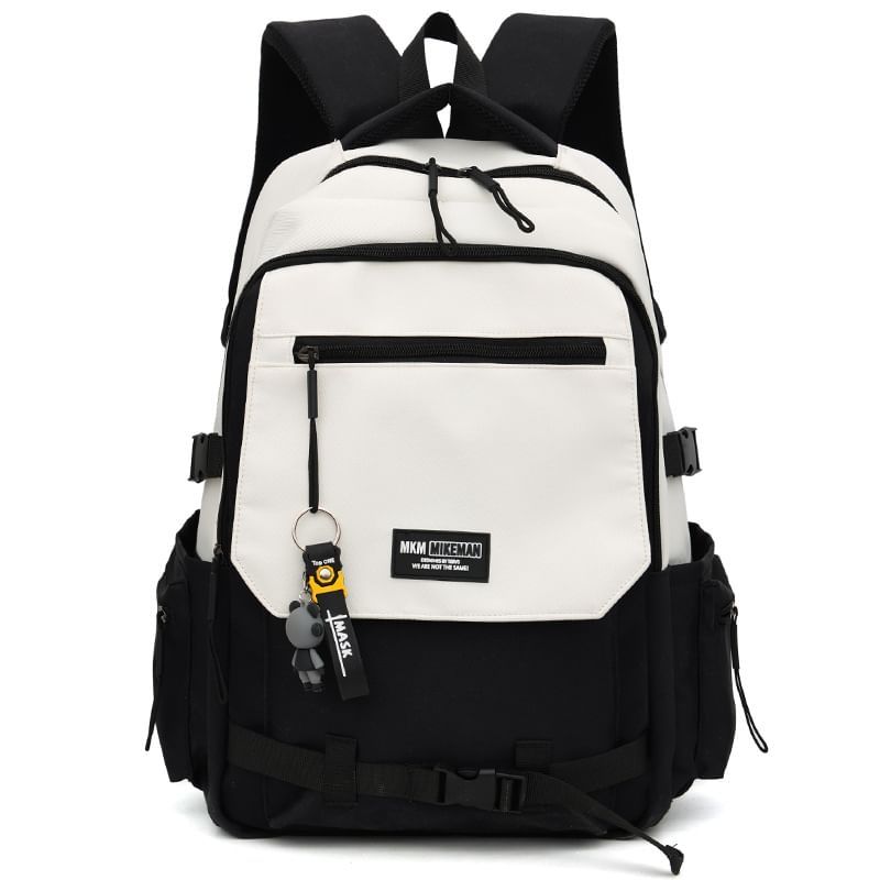 / Bag Charm Lettering Backpack Set Flap