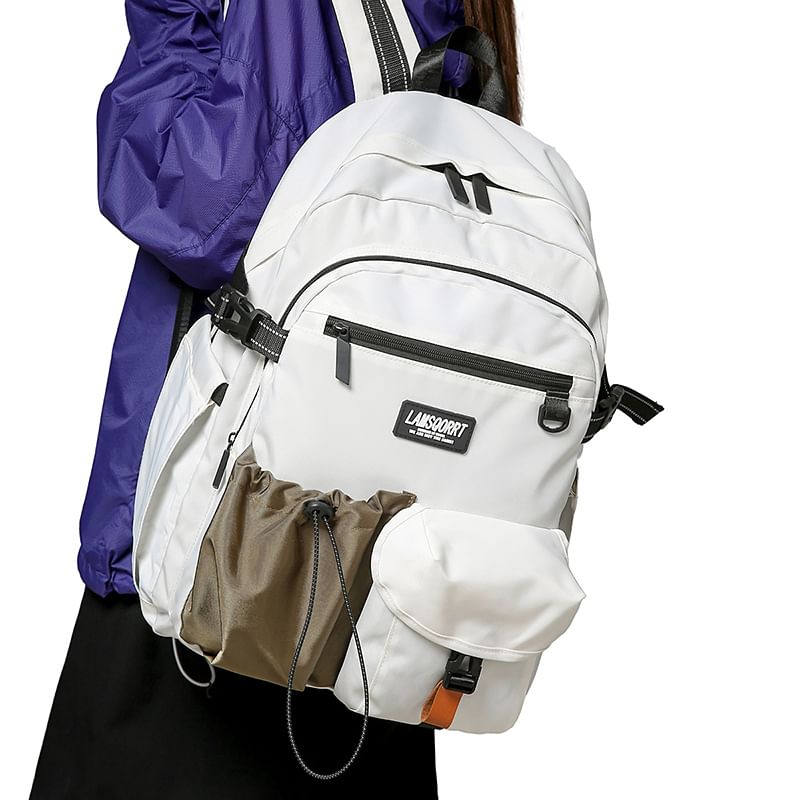 Pocket Backpack Contrast Lettering