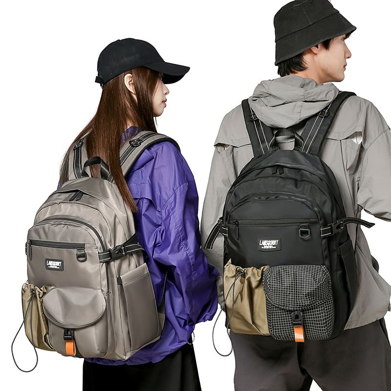 Pocket Backpack Contrast Lettering