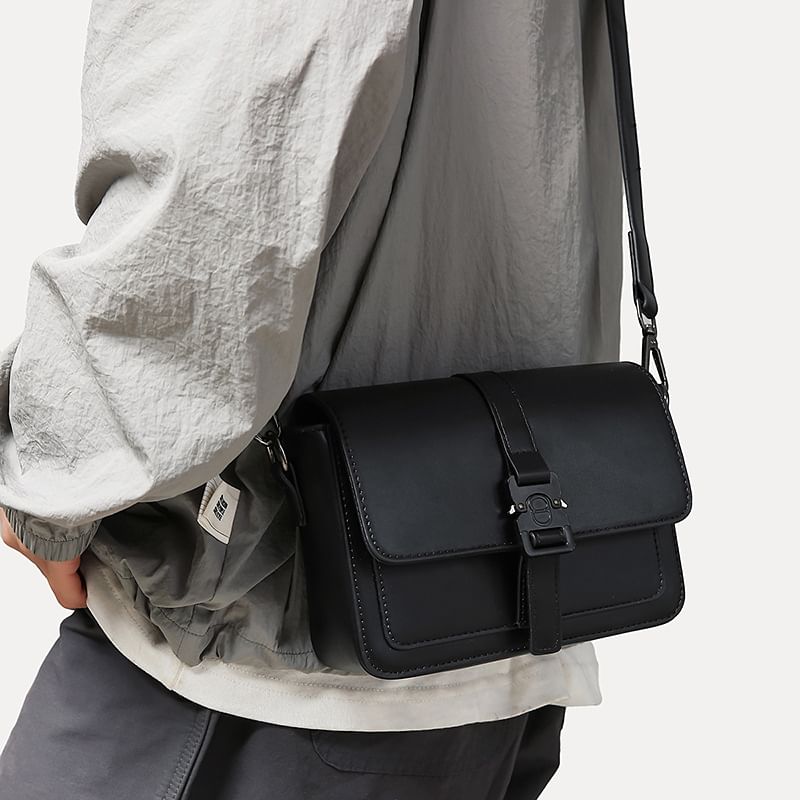 Satchel Buckled Faux Leather