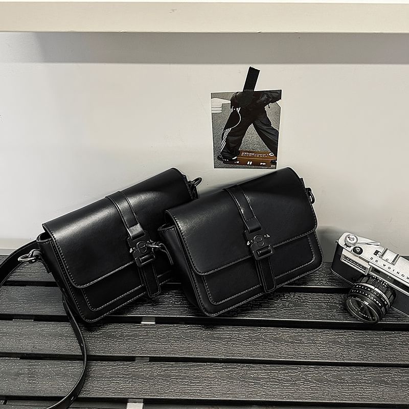 Satchel Buckled Faux Leather