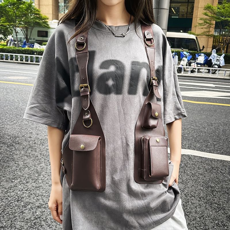 Faux Belt Leather Bag