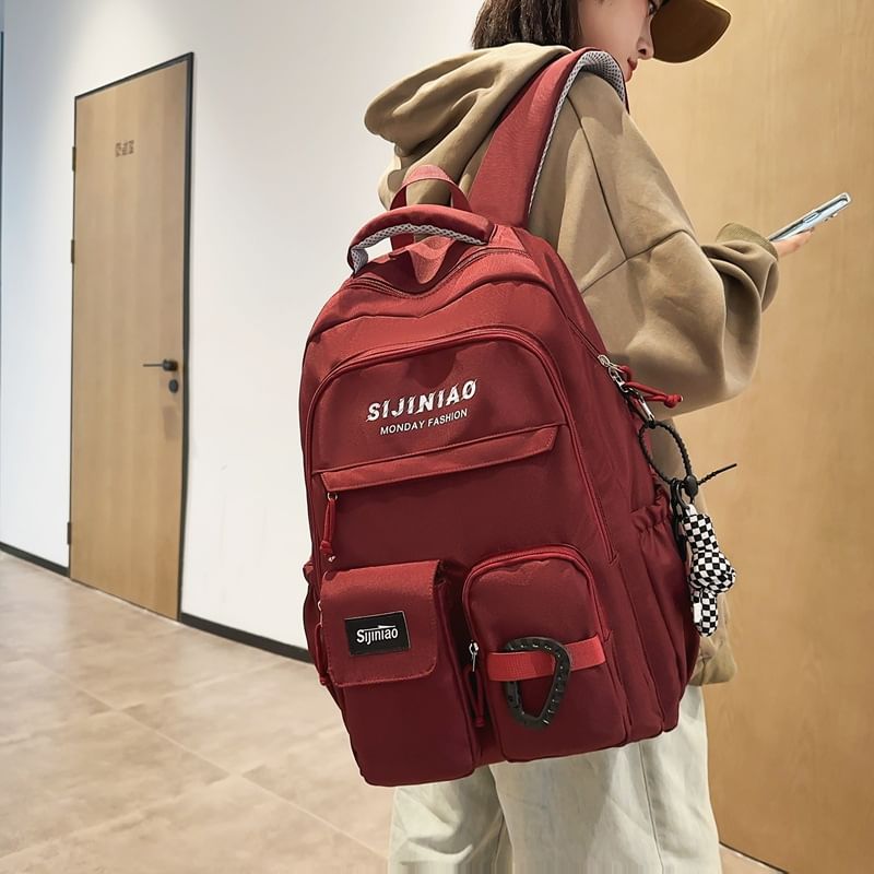 Set Backpack Charm Bag Lettering Twisted /