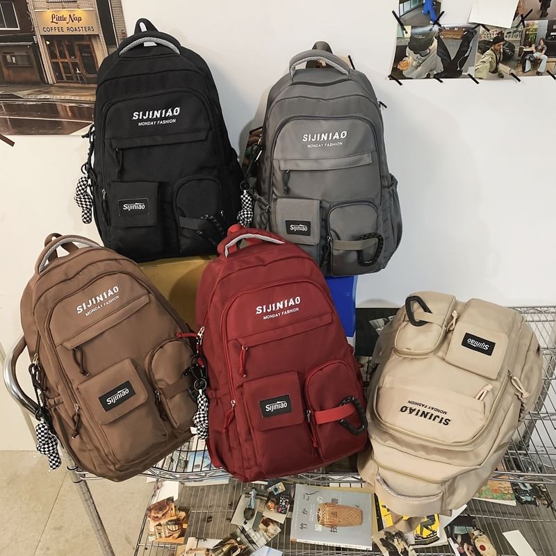 Set Backpack Charm Bag Lettering Twisted /