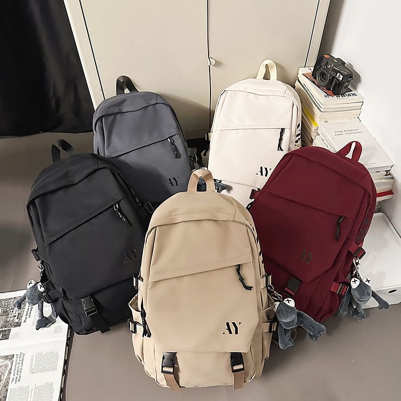 Lettering Flap Backpack