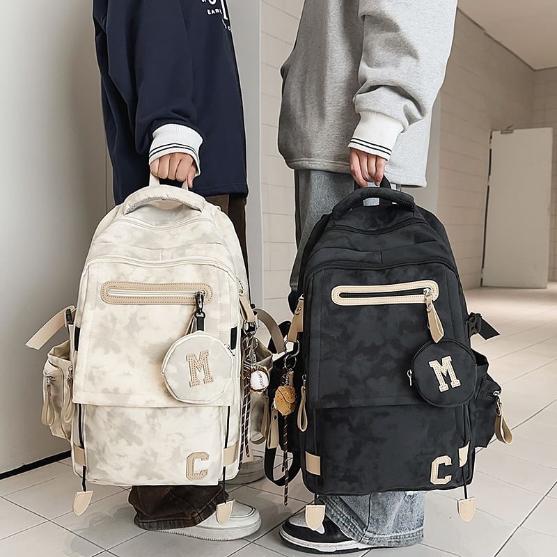 / Purse Print Set Coin Camouflaged Backpack