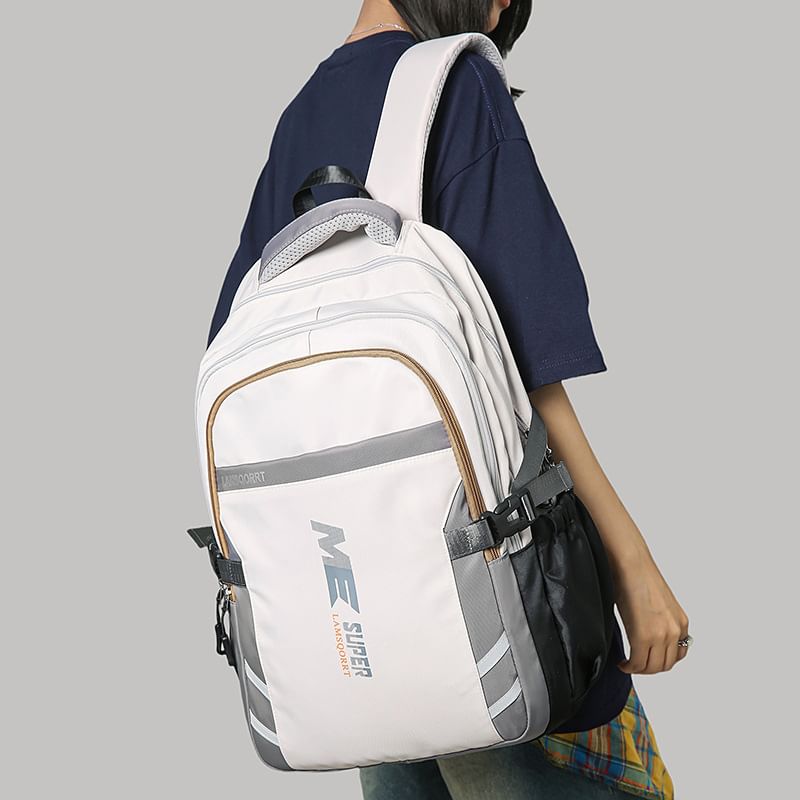 Buckled Lettering Backpack