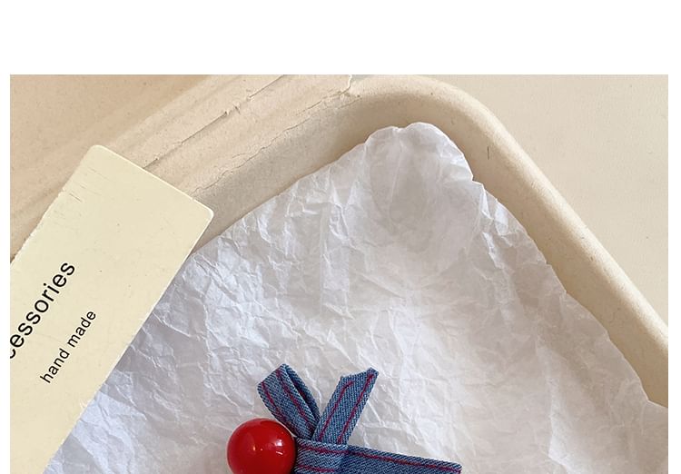 Clip Bow Set Hair Denim