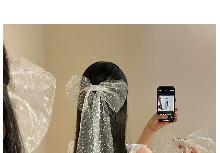 Lace Hair Bow Clip Sequined