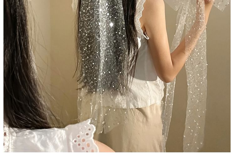 Lace Hair Bow Clip Sequined