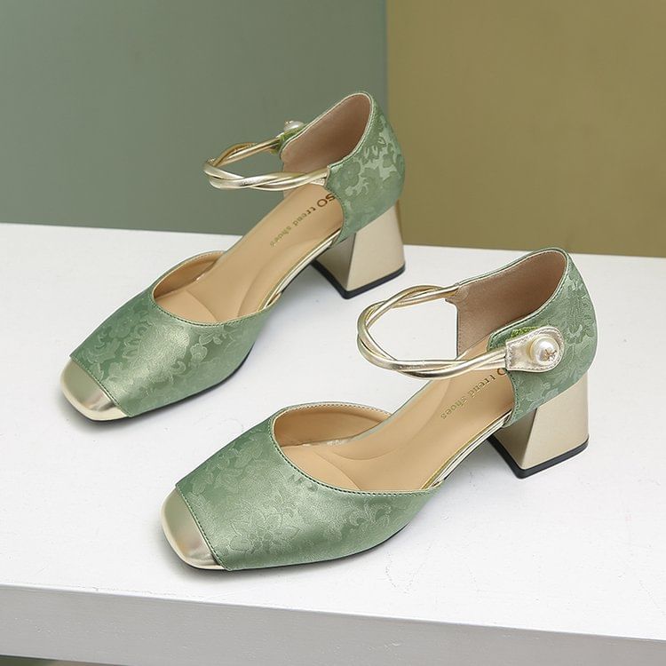 Block Sandals D'Orsay Heel