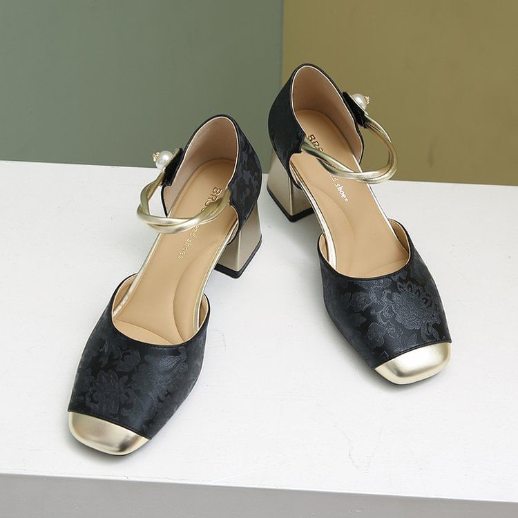 Block Sandals D'Orsay Heel