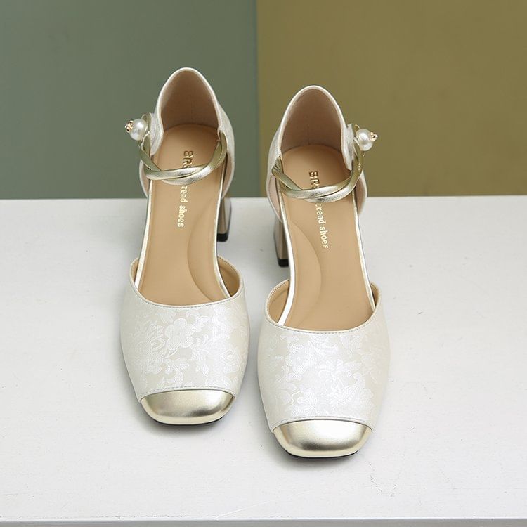 Block Sandals D'Orsay Heel