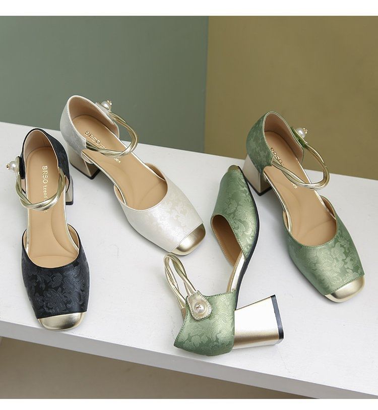 Block Sandals D'Orsay Heel