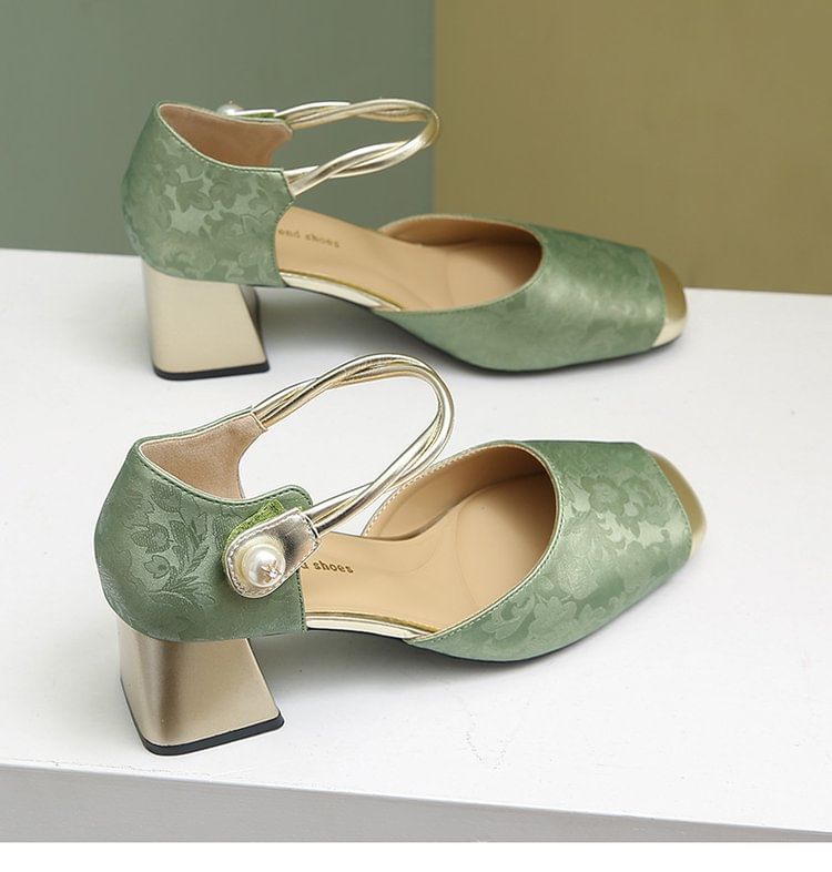 Block Sandals D'Orsay Heel